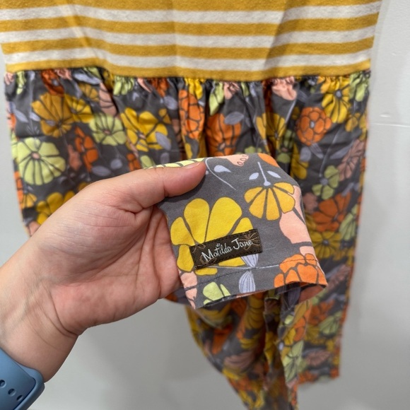 Matilda Jane Summer Sunset Dress Stripe Tank Floral Skirt Medium Yellow - Picture 5 of 5